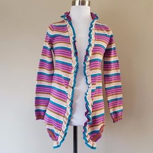 Sweater Cardigan Striped Size 14 / 16 KC Parker